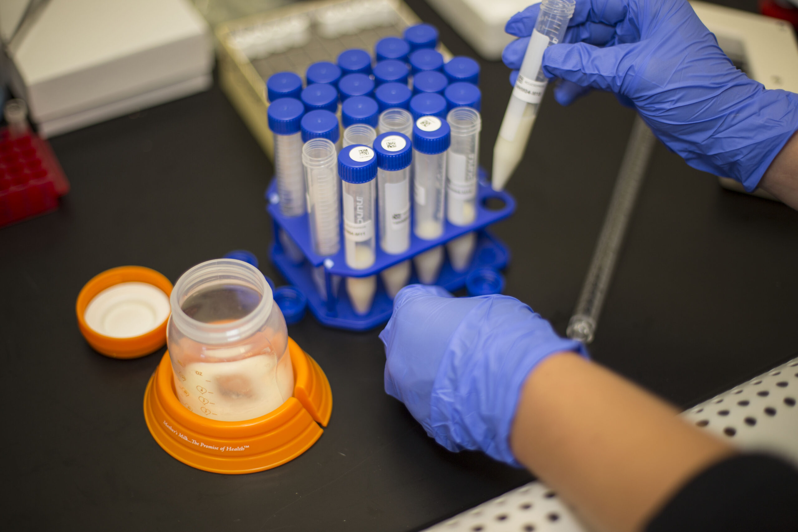 breastmilk samples/ test tubes